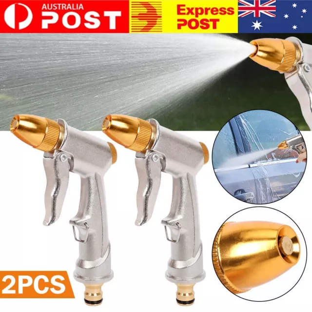 2Pcs High Pressure Washer Gun Galvanized Spray Nozzle Garden Hose Pipe Car Wash