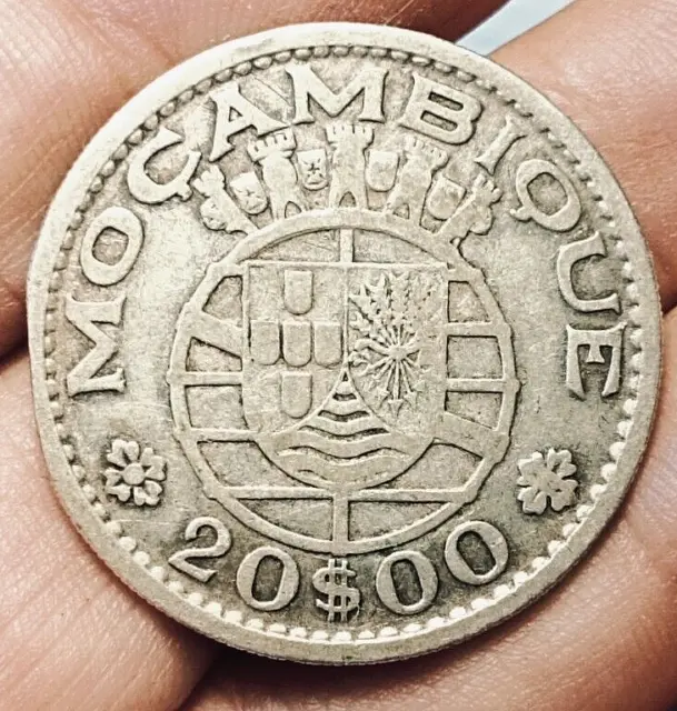 Portuguese Mozambique 20 escudos 1955 coin (SILVER!)