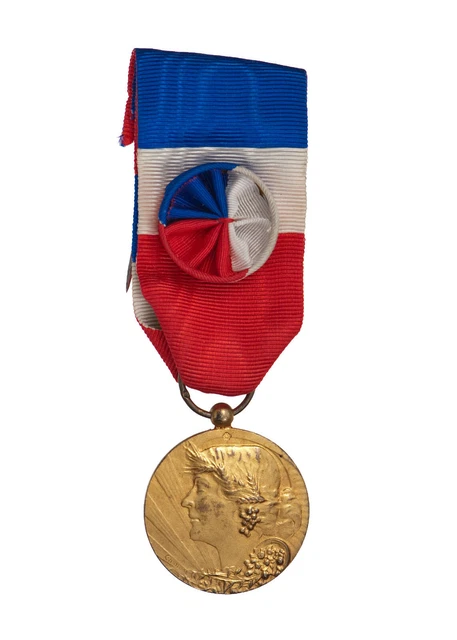 ANCIENNE MÉDAILLE EN bronze Jeanne d'Arc patronne de France par