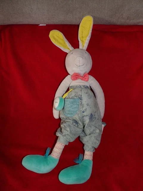Doudou Peluche d'Activité  Lapin Mademoiselle et Ribambelle MOULIN ROTY