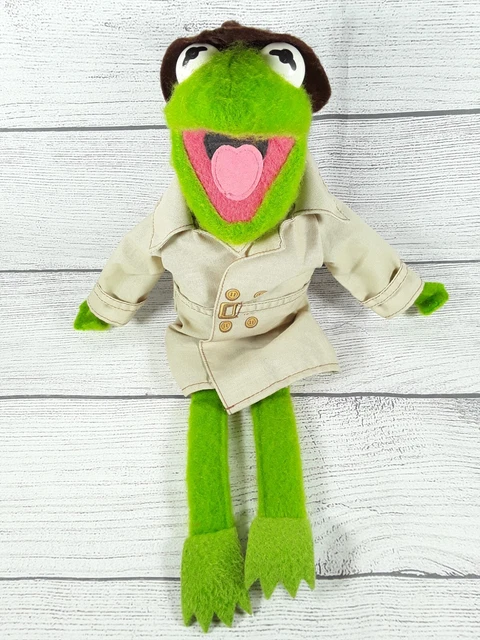 Vintage 1981 Fisher Price Dress Up KERMIT THE FROG Plush Doll #857 Trench Coat