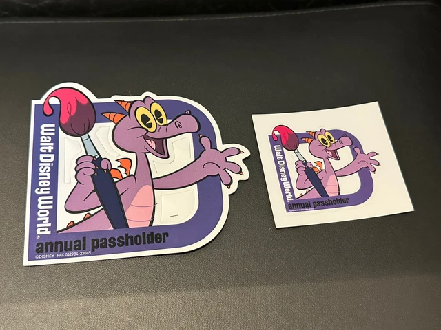 Walt Disney World Annual Passholder Figment Magnet & Sticker 2023 EPCOT WDW AP