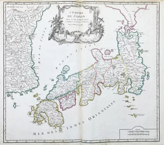 Japan Tokio Tokyo Asien Asia Nippon Karte map Robert de Vaugondy 1750