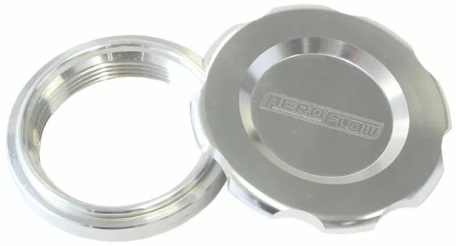 Aeroflow Low Profile Billet Aluminium Filler Cap + Bung 3" Raw