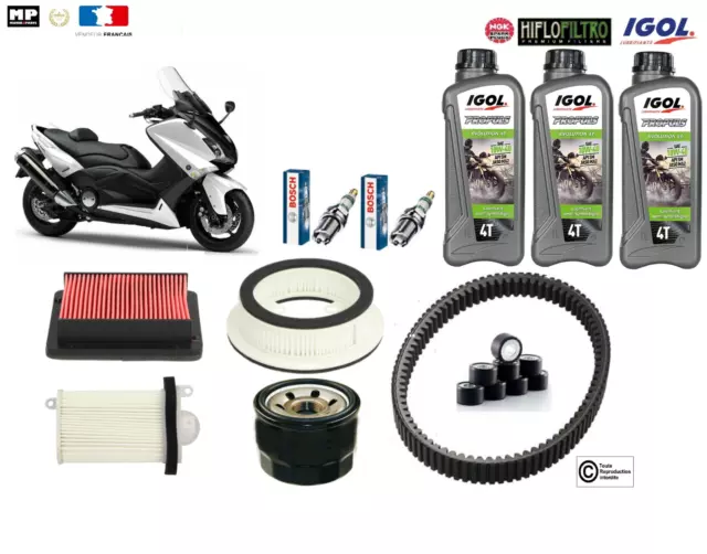 Kit Entretien Complet Courroie Filtre 3L Huile YAMAHA T-MAX 530 2012-2016