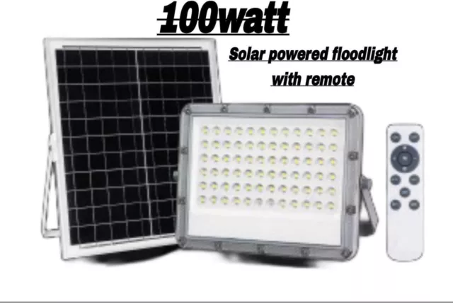 Slim Solar Powered LED Floodlight Cool White 6500K IP65 Garden Security Light