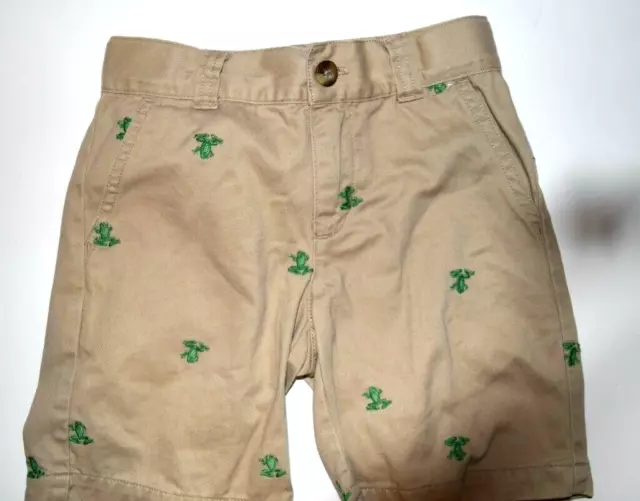 Euc Gymboree Boys Frog Pond Khaki Frog Shorts Size 3