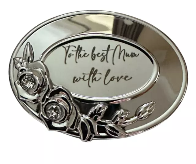 Small Silver Coloured Keepsake/Trinket Box Engraved "To the best Mum with love"