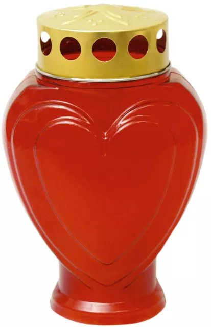 Lampada per Tomba - Lumino Cuore Piccolo Rosso