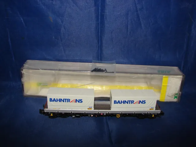 Minitrix N Wagon Plat Conteneurs Bahntrans Train Electrique Boite 15271-14 2