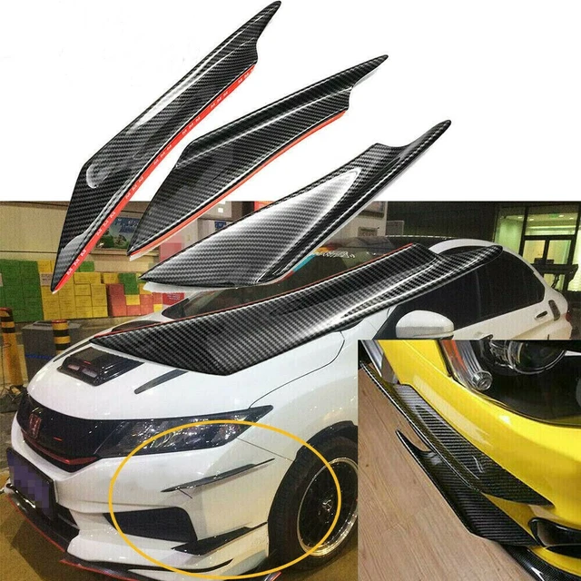 4x Carbon Fiber Car Bumper Fin Canard Splitter Diffuser Valence Spoiler Lip L+R