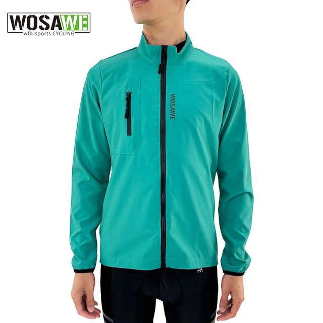 WOSAWE Cycling Wind Coat YKK Full Zip Cycle Jacket Water Repellent Lightweight