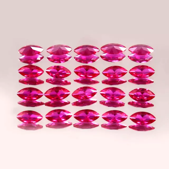 AAA Natural Flawless Burma Ruby Loose Marquise Gemstone Cut Lot 5x2.50 MM - 5Pcs