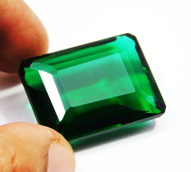 Natural Certified 89.90 Ct Emerald Cut Green Colombian Emerald Loose Gemstone` 3