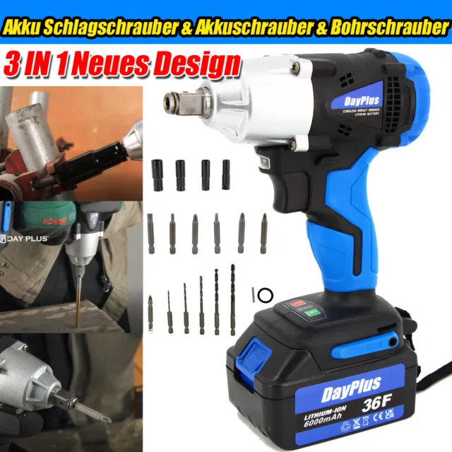 3IN1-Drehmoment Akku Schlagschrauber+Akkuschrauber Bohrschrauber+Schraubendreher