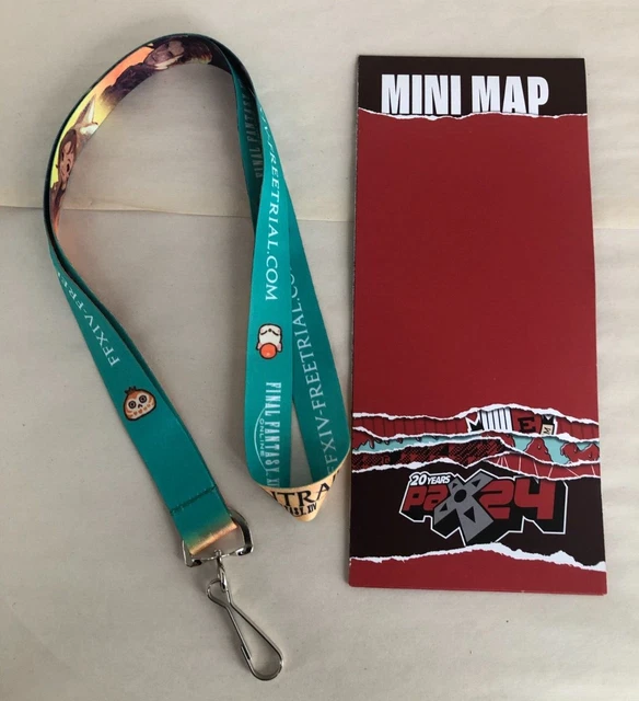 NEW PAX EAST 2024 MiniMap AND Final Fantasy XIV DAWNTRAIL Lanyard Swag