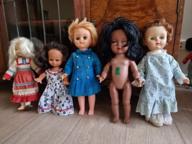 x5 Vintage 1960's/1970's Dolls