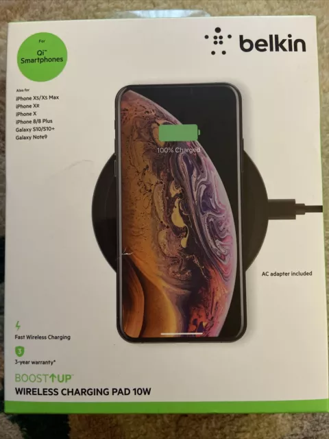BELKIN Wireless Charging Pad 10W  QI Smartphones  BOOST UP BRAND NEW SEALED