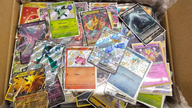 TRES GROS LOT de + de 8KG de cartes Pokémon (Brillantes, Rares, ..), Neuves, FR-