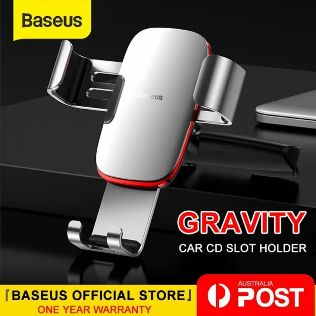 Baseus Metal Gravity Car Phone Holder CD Slot Mount Clip for iphone 13 Samsung