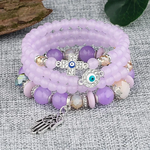 Bracelet Améthyste Et Diamants Cz Ovale 19,5 Cm - Plaqué Or 18K Dolly-bijoux - Neuf