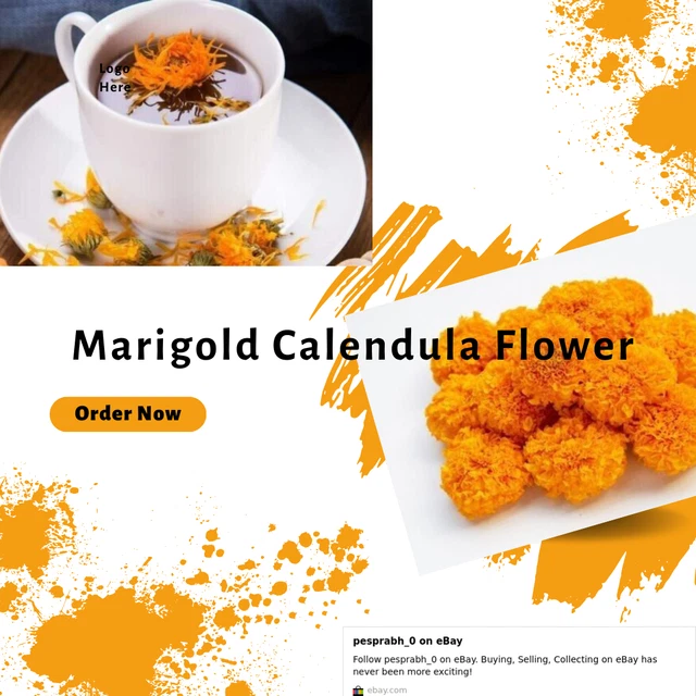 Ceylon  Pure Natural Organic Marigold Calendula Flower Petals Dried Herbal 50g