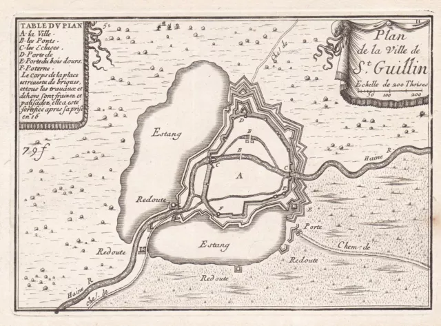 Saint-Ghislain Hainaut Wallonie Belgique Plan Fortification Beaulieu 1680