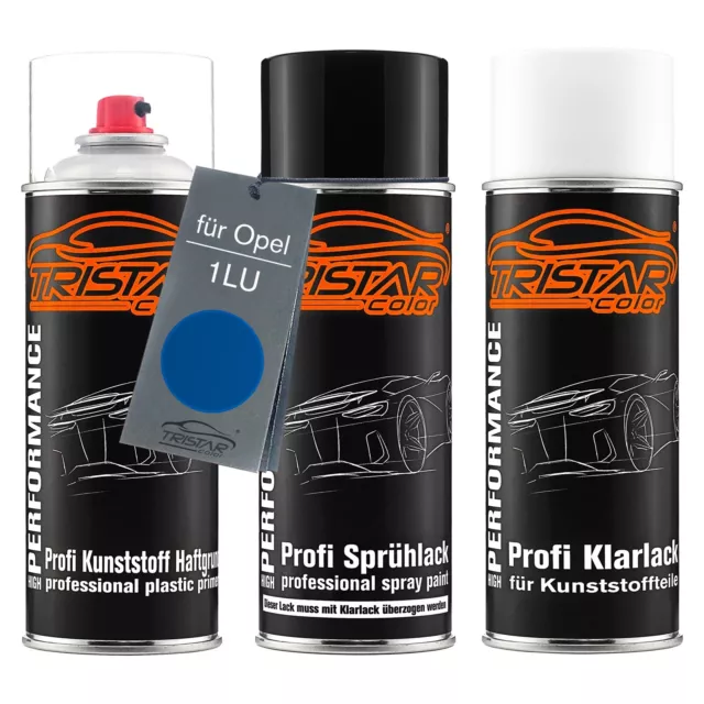 Autolack Spraydosen Set für Kunststoff für Opel 1LU Atlantisblau Atlantis Blue