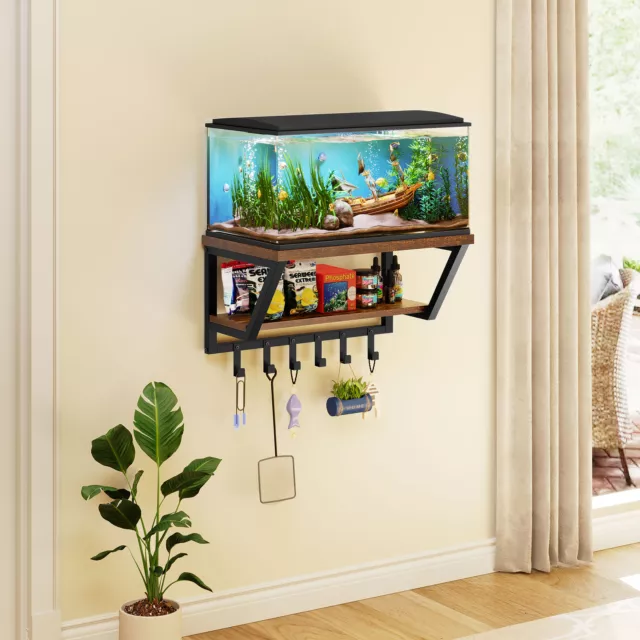 10-20 Gallon Wall Mount Aquarium Stand with Metal Hook for Turtle Fish Tank