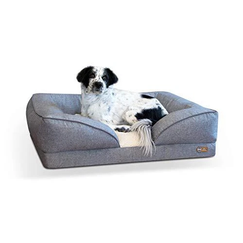 K&H Pet Products Pillow-Top Orthopedic Lounger Sofa Dog Bed Classy Gray Large...