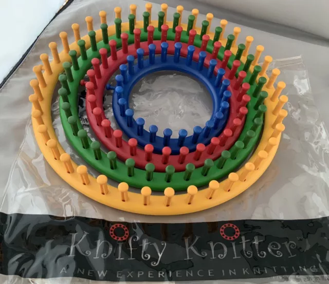 Knifty Knitter Knitting Set Of Round Looms 5" 7" 9" 11" by Provo Craft, No Hook