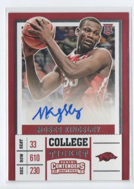17-18 Contenders Draft College Ticket Auto Signature RC Rookie Moses Kingsley