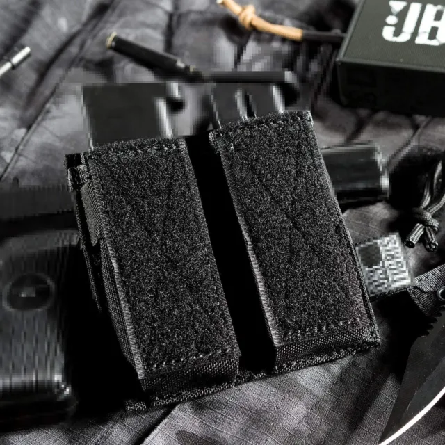 Pistol Double Magazine Holster 9MM Dual Stack Gun Mag Pouch Open-Top Ammo Holder