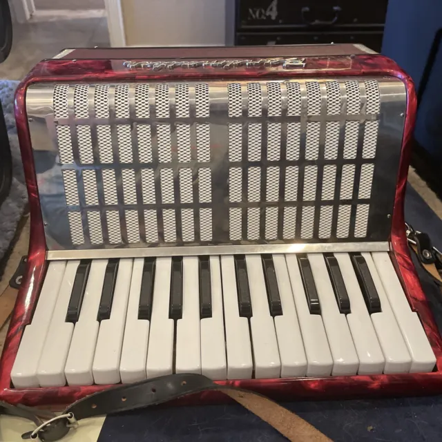 Bandmaster accordion. Made in Germany in 1980 . Great condition Red Pearl