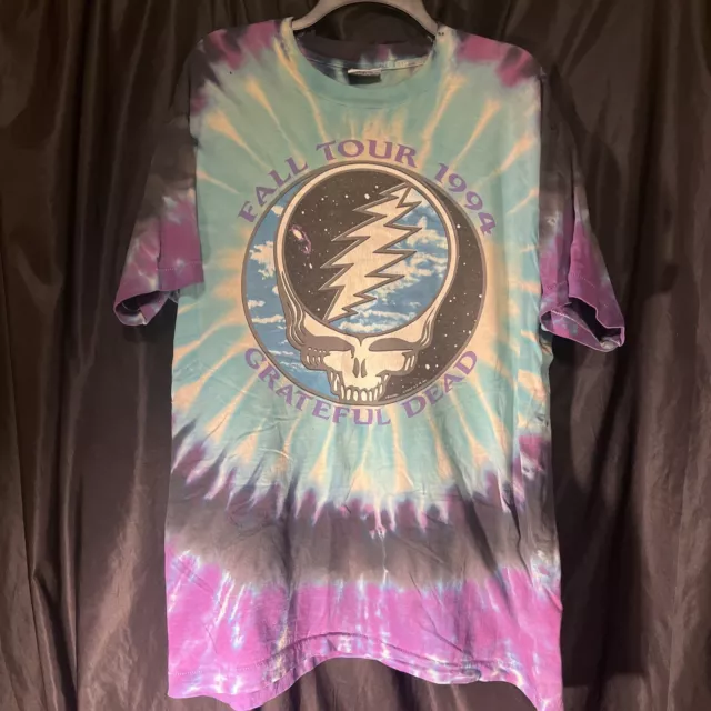 Vtg Grateful Dead Fall Tour 1994 Liquid Blue T Shirt Tie Dye GDM XL East Coast
