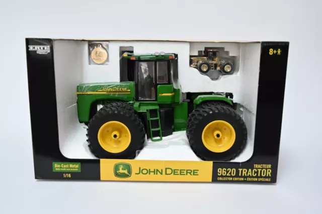 ERTL 1/16 & 1/64 JOHN DEERE 9620 TRACTOR w DUALS - COLLECTOR EDITION GOLD 15676