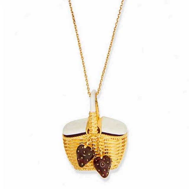 Kate Spade Picnic Perfect Basket Strawberry Pendant Long Necklace
