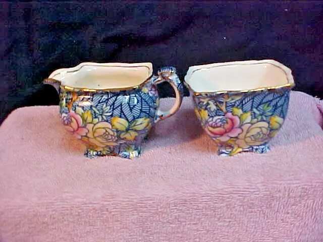 Vintage Royal Winton Grimwades Floral Creamer & Sugar Bowl