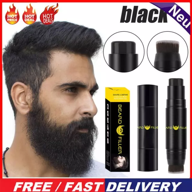 Men Beard Contour Pen Beard Filler Stick Hair Color Stick for Care Tool (Black)