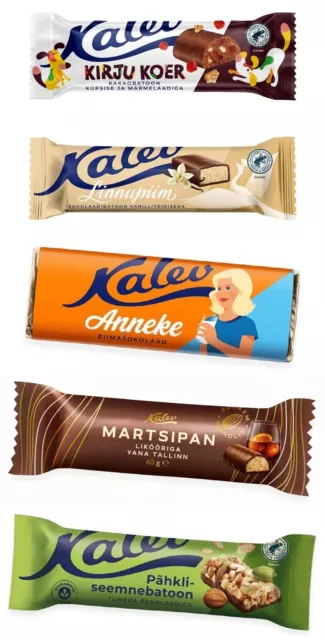 ESTONIA - KALEV Biscuit chocolate cornballs BAR Your choice LOT of 5 Bars