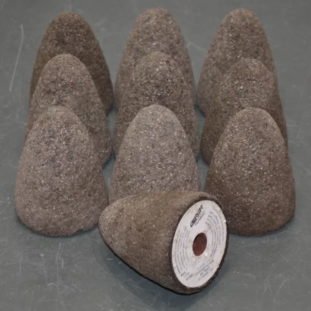 (10) Norton Grinding Cones 61463614599, 2-3/4" x 3-1/2" x 5/8"-11, 16 Grit, ZA