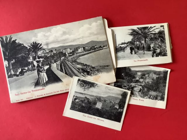 Italy San Remo Promenade   Vintage  Postcard with Multiple Pictures R47531