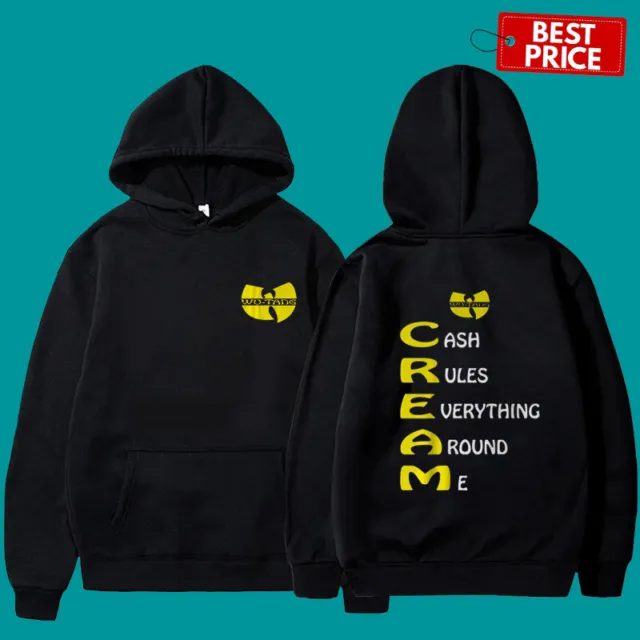 Wu-Tang C.R.E.A.M. Rap Clan 90s Hip Hop Hoodie Sweatshirt Size S-3XL