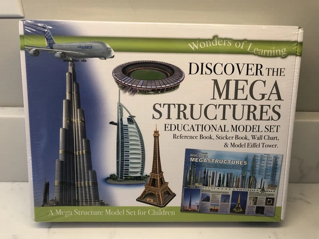 DISCOVER MEGA STRUCTURES Educational Model Set ~ Eiffel Tower Model ...