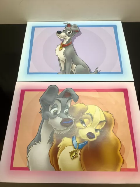 Disney Picture Wall Art Colourful Poster Large X2 Bundle Lady And The Tramp