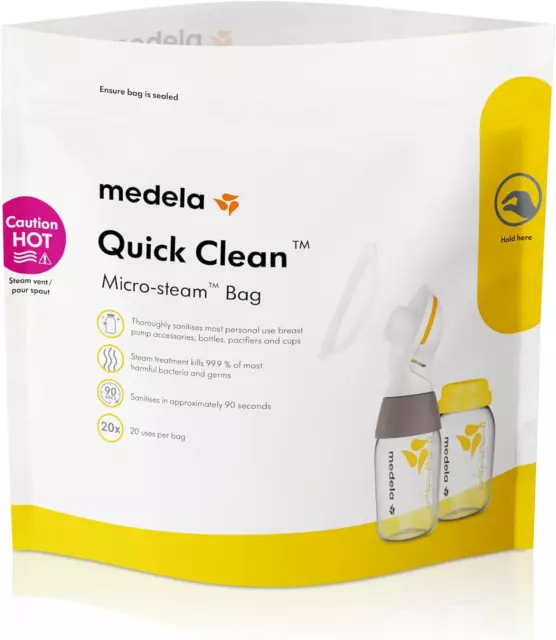 Quick Clean Microwave Bags, Sterilizing Bottles, Breast Pump & Parts, Kills 99.9