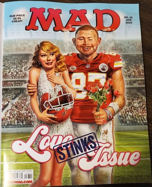 MAD MAGAZINE APRIL 2024 36 Rare Travis Kelce Taylor Swift Cover Very