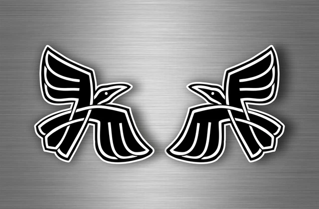 2x Sticker car decal biker banner tuning viking raven vinland