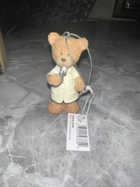 Russ Ceramic Dentist Teddy Bear 3” Figurine Collectible Figure