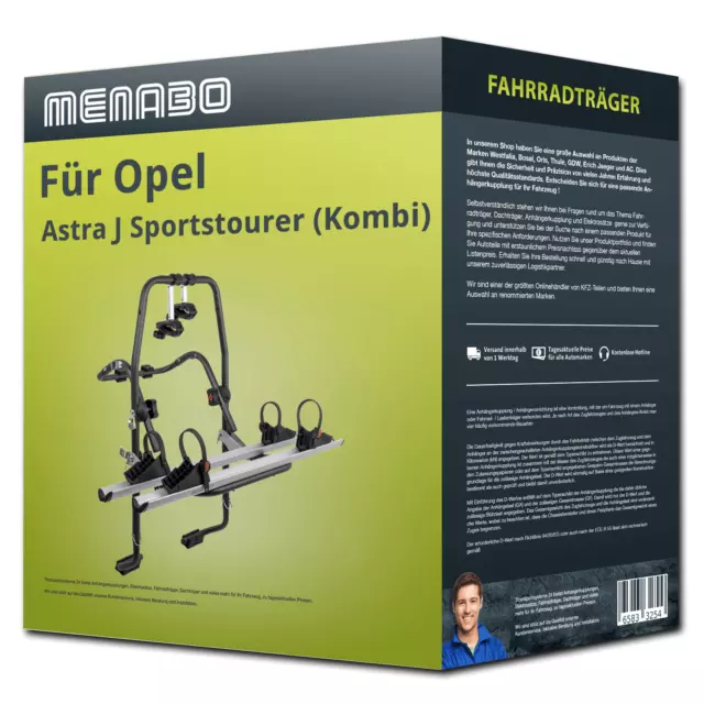 Menabo Fahrradträger Stand Up 2 für Opel Astra J 2 Fahrräder  NEU